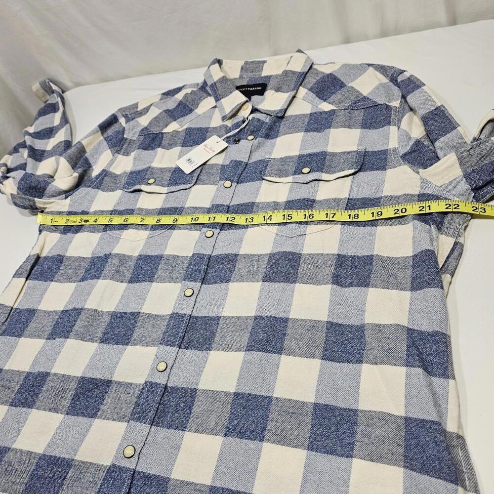 LUCKY BRAND Men’s Snap Long-Sleeve Flannel Plaid Shirt Size Large - Picture 3 of 9